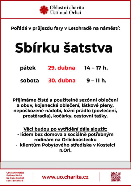 Sbírka šatstva - fara kopie