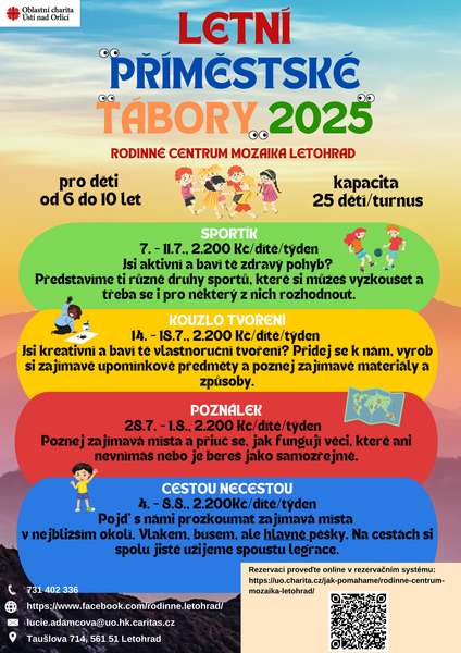LETNÍ PŘÍMĚSTSKÉ TÁBORY 2025