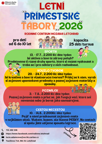 LETNÍ PŘÍMĚSTSKÉ TÁBORY 2026