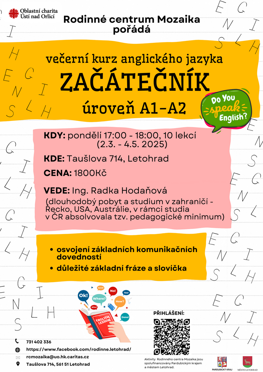 Večerní kurz AJ - ZAČÁTEČNÍK