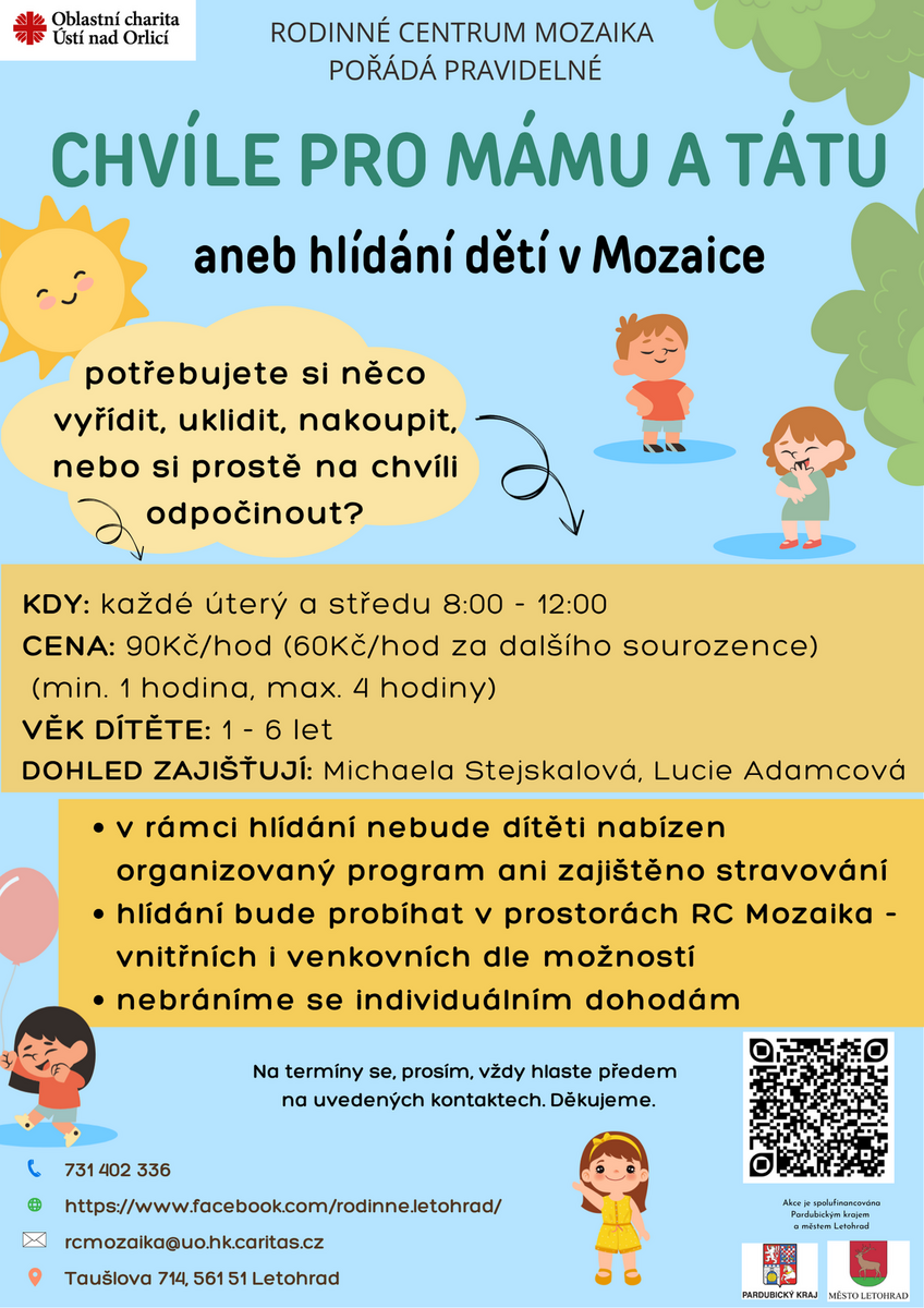 Hlídání dětí v Mozaice - v případě zájmu volejte, pište